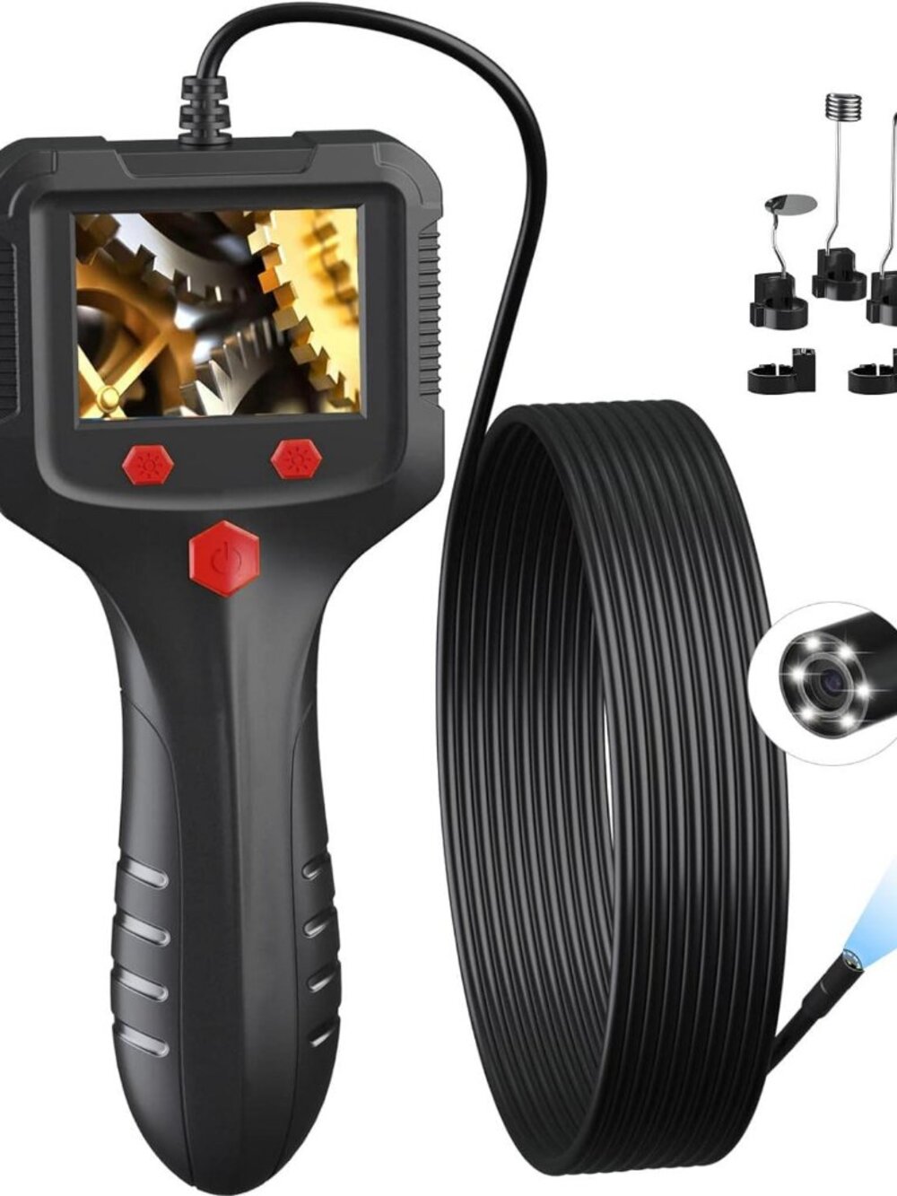 Endoscope Camera with Light,  HD Dual Lens Waterproof Inspection Borescope